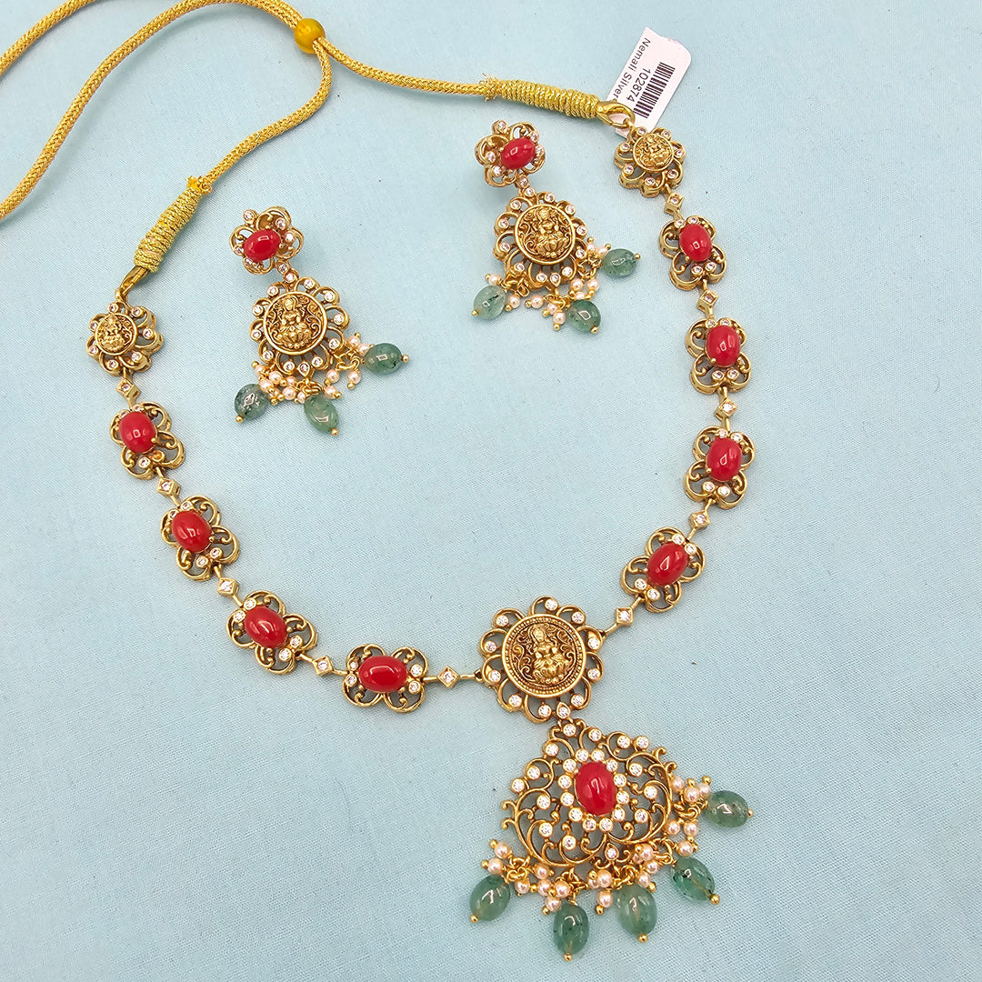 Short Coral Necklace set