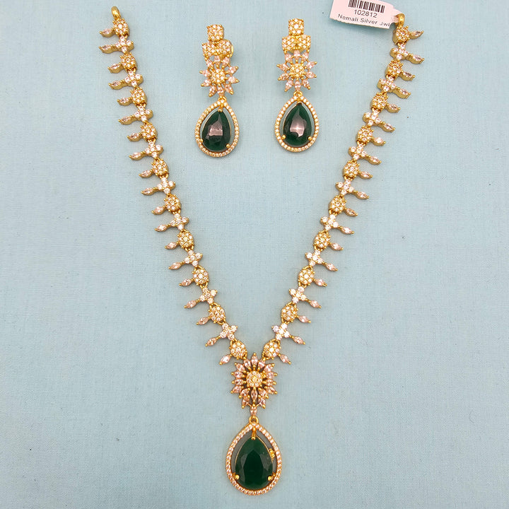Silver CZ Necklace Set