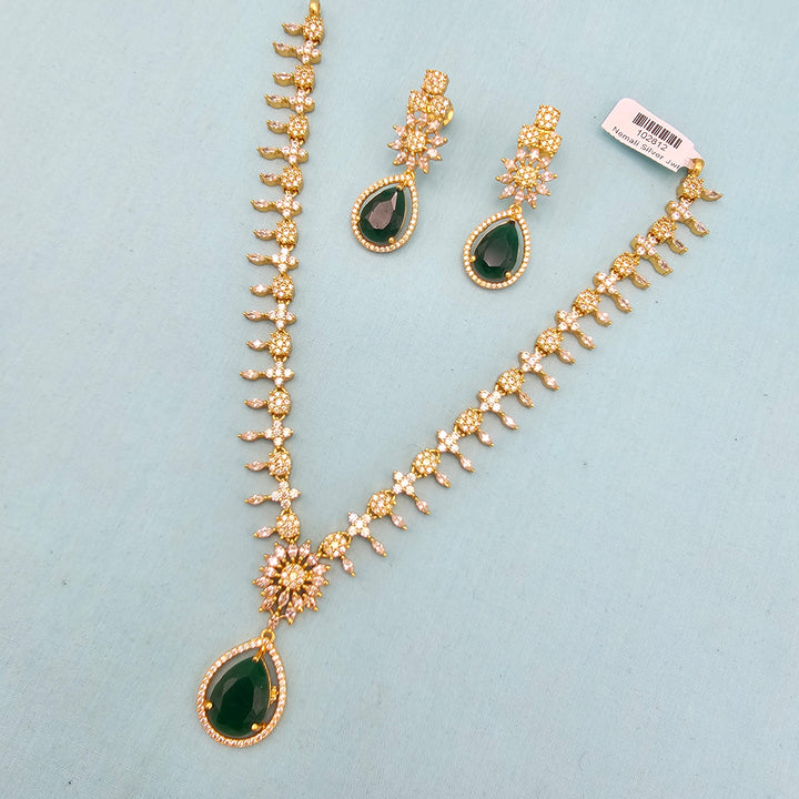 Silver CZ Necklace Set
