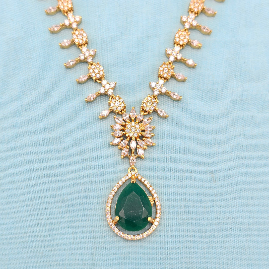 Silver CZ Necklace Set