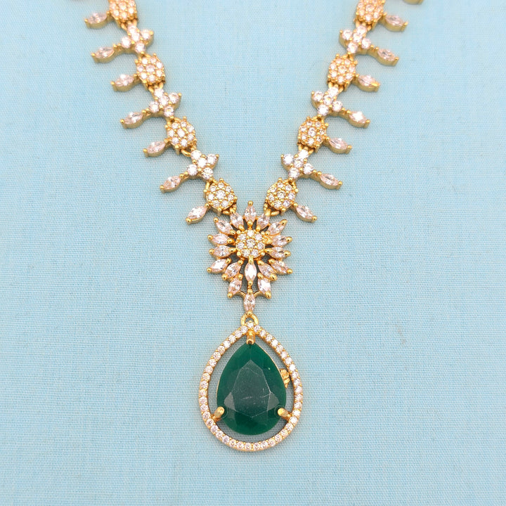 Silver CZ Necklace Set