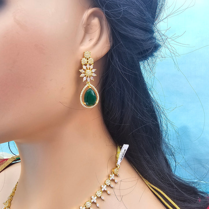 Silver CZ Necklace Set