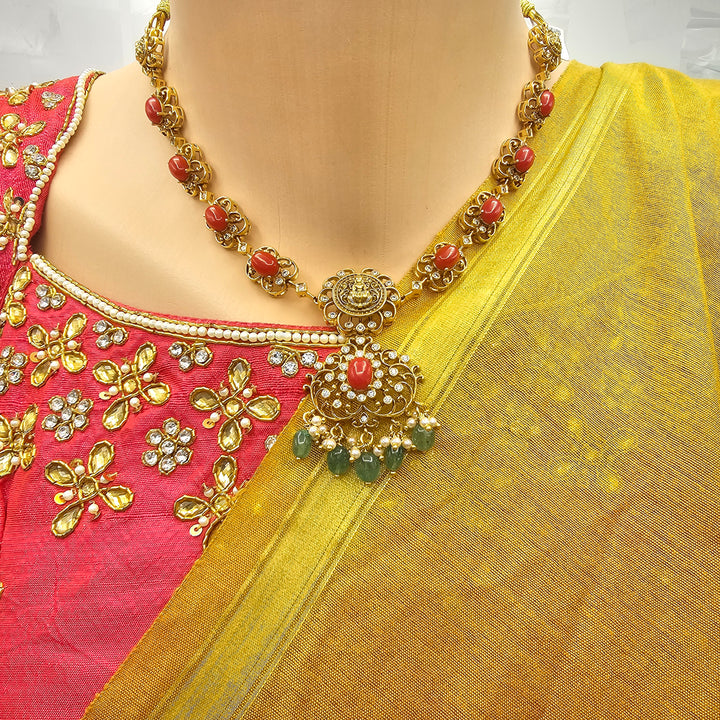 Short Coral Necklace set