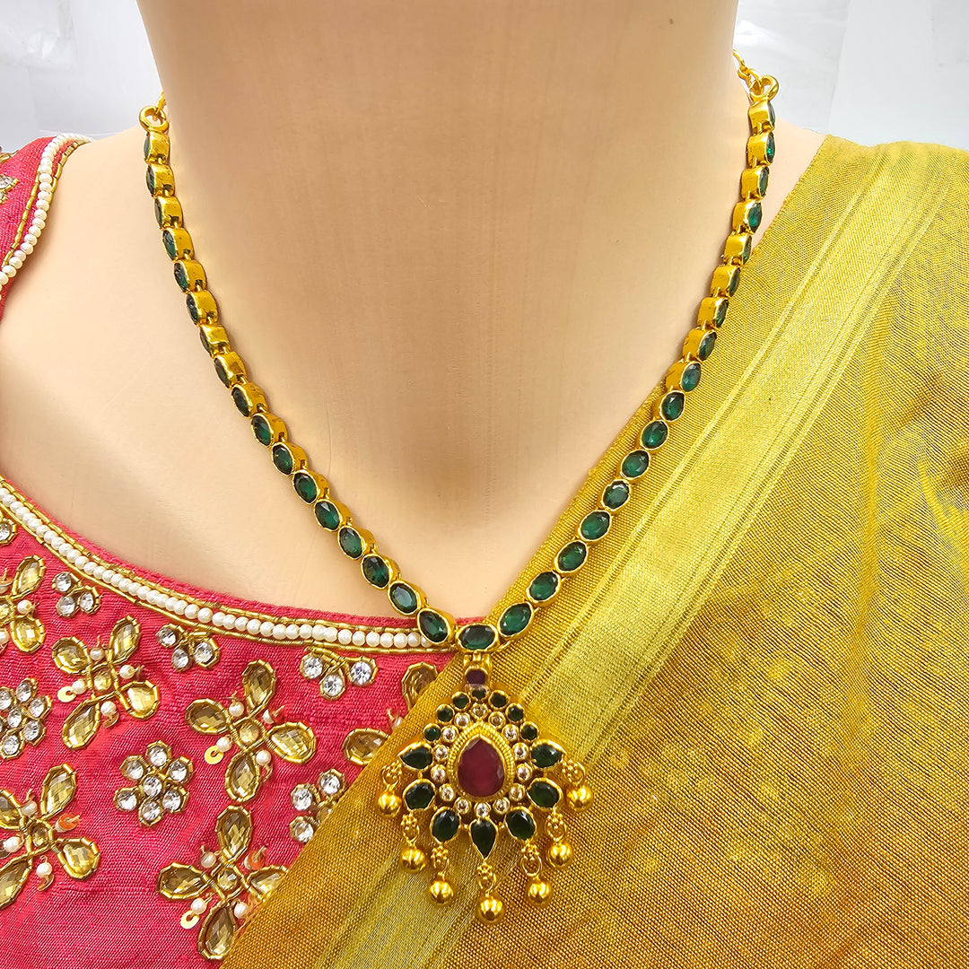 CZ Green Short Necklace