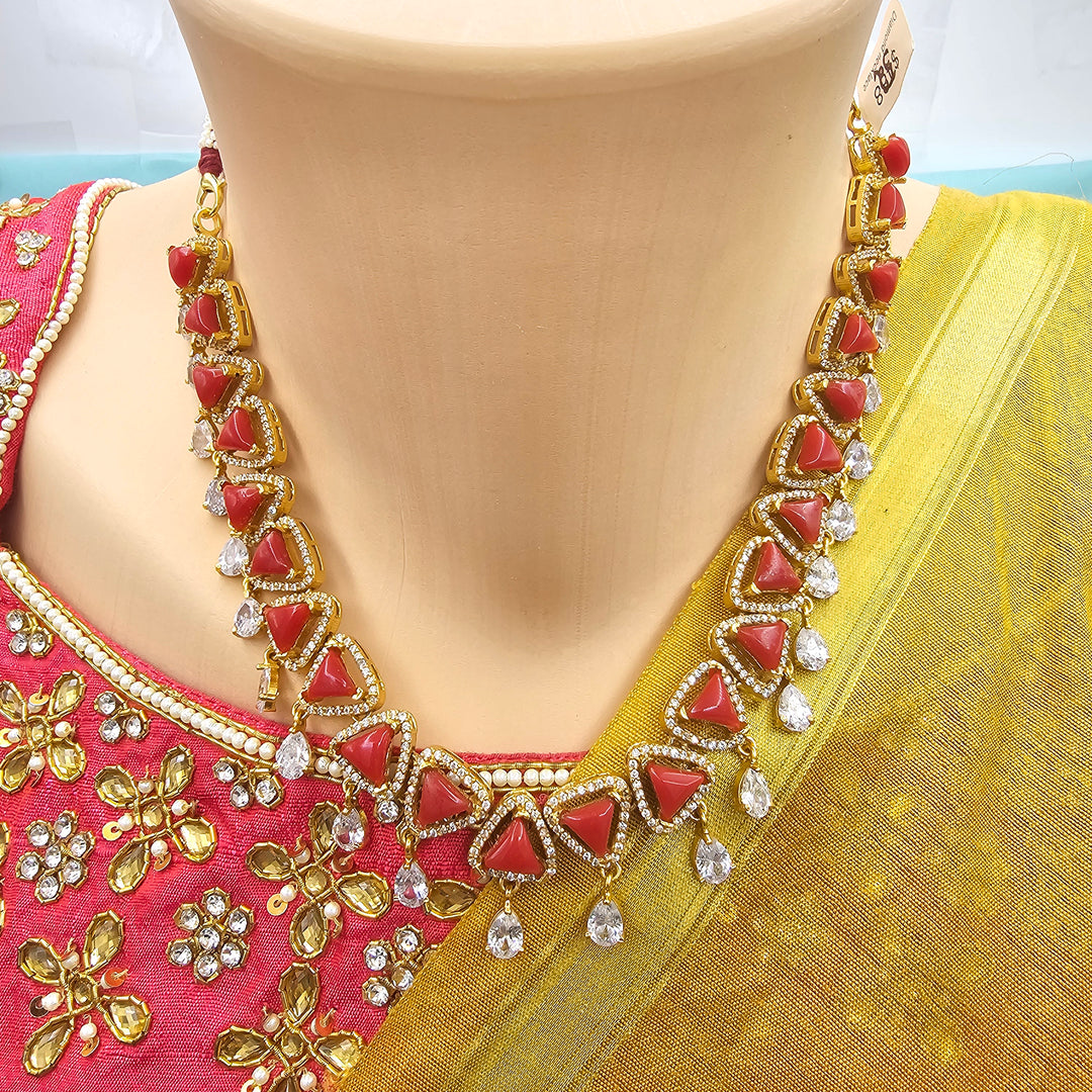 Short Coral necklace set