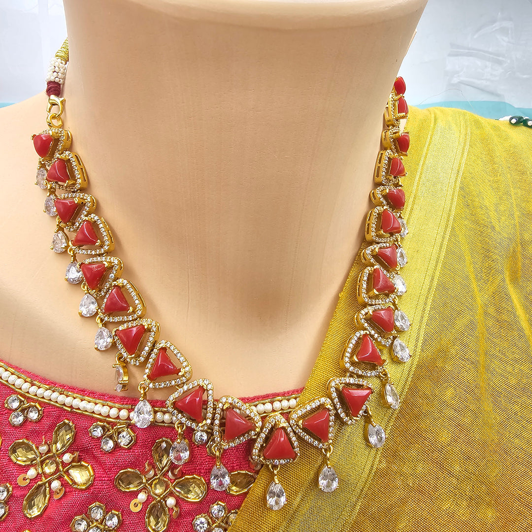 Short Coral necklace set