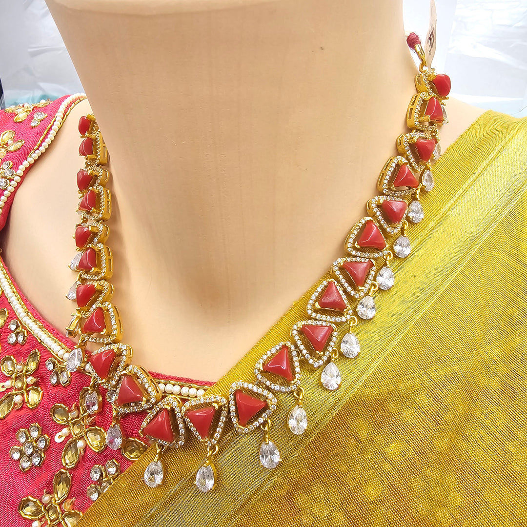 Short Coral necklace set