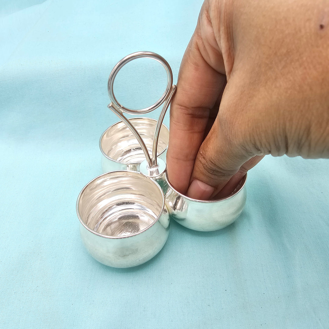 3 Cup Plain Kumkum holder
