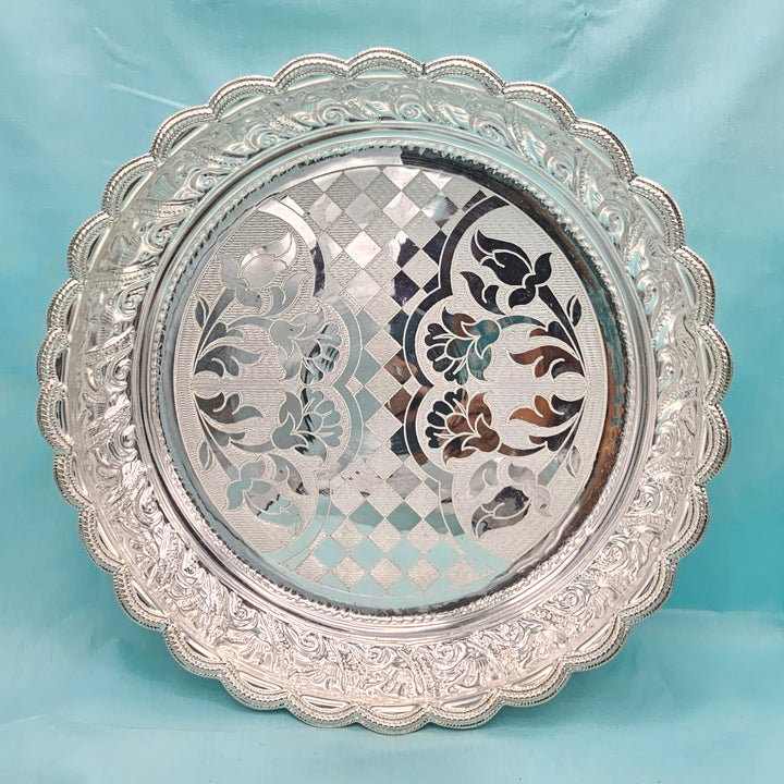 10" Silver Aarathi plate
