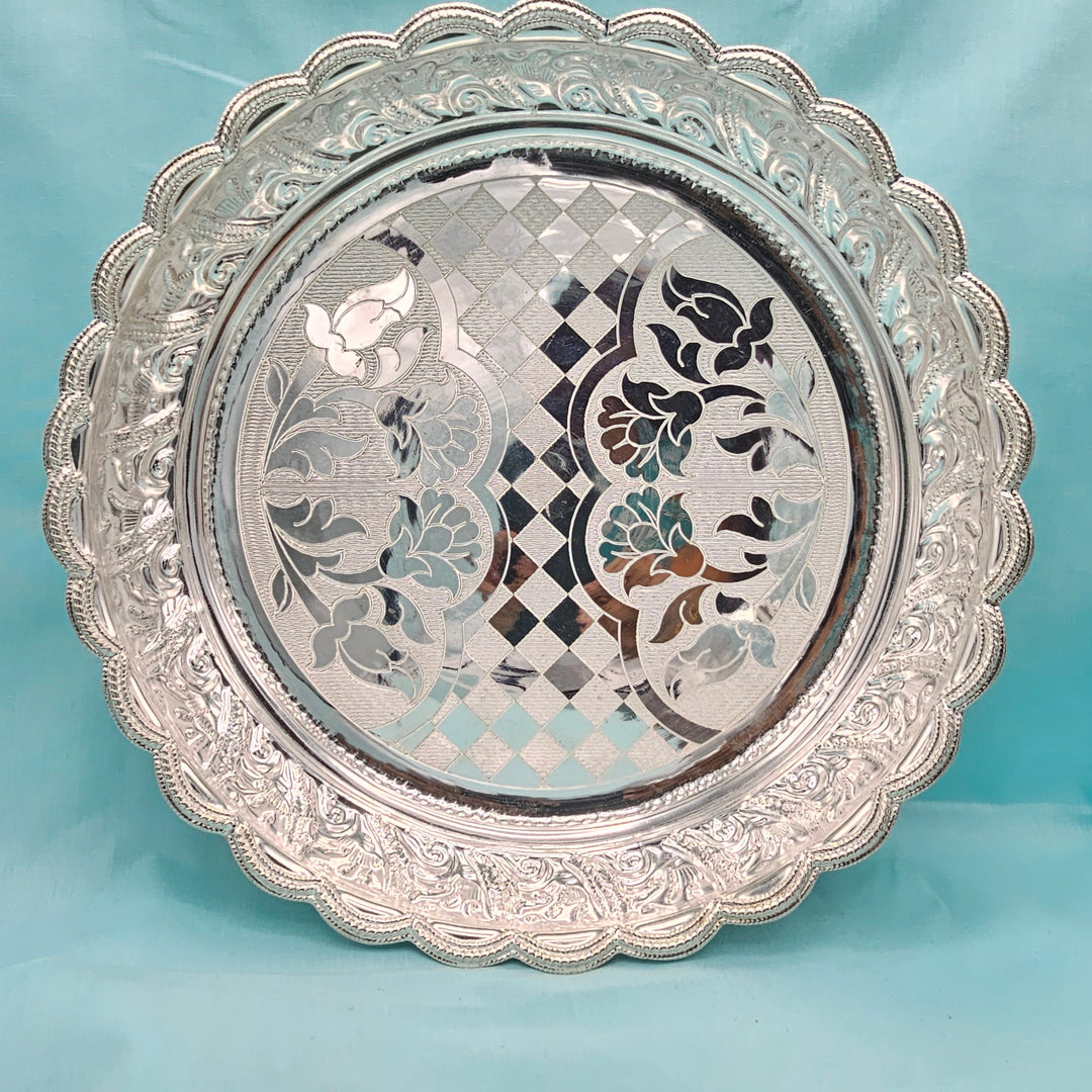 10" Silver Aarathi plate