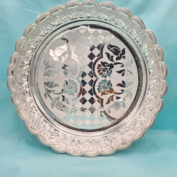 10" Silver Aarathi plate