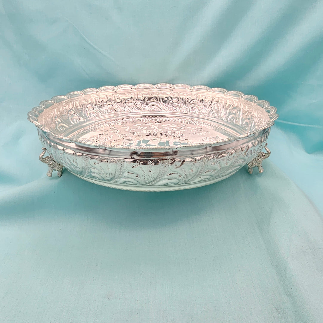 10" Silver Aarathi plate