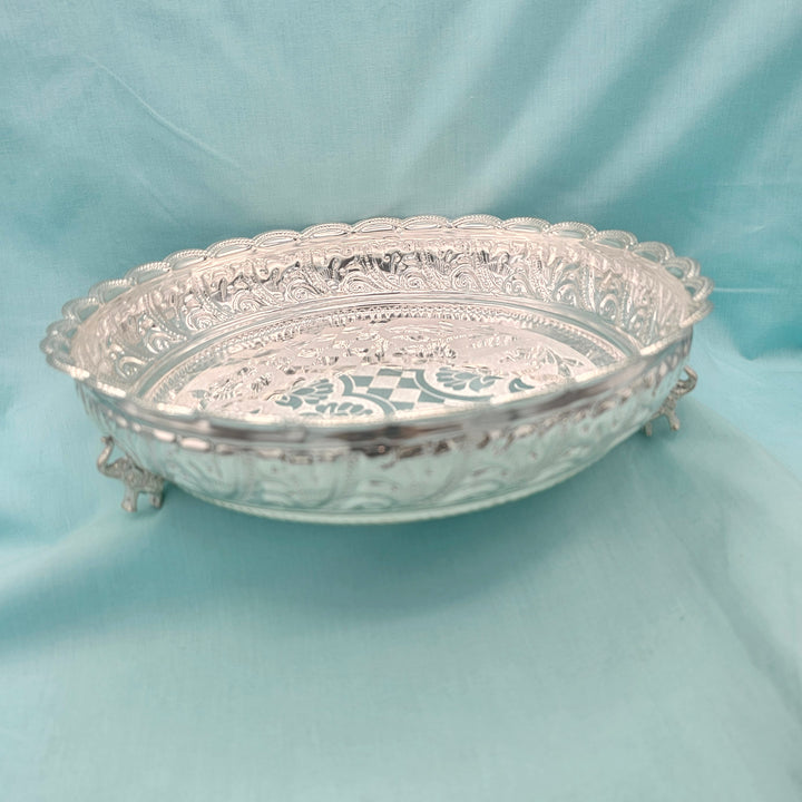 10" Silver Aarathi plate