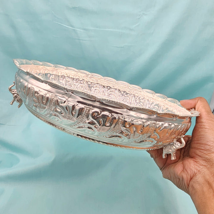 10" Silver Aarathi plate