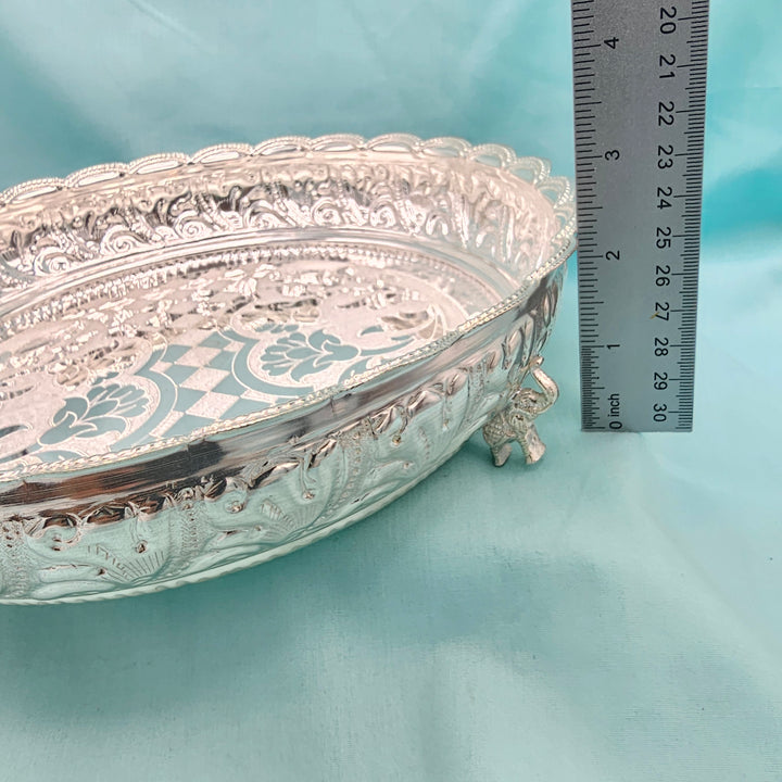 10" Silver Aarathi plate