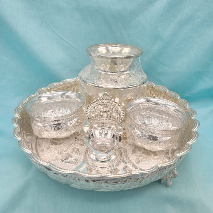 10" Silver Aarathi plate
