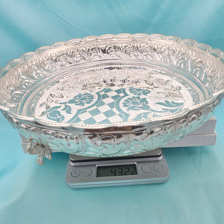 10" Silver Aarathi plate