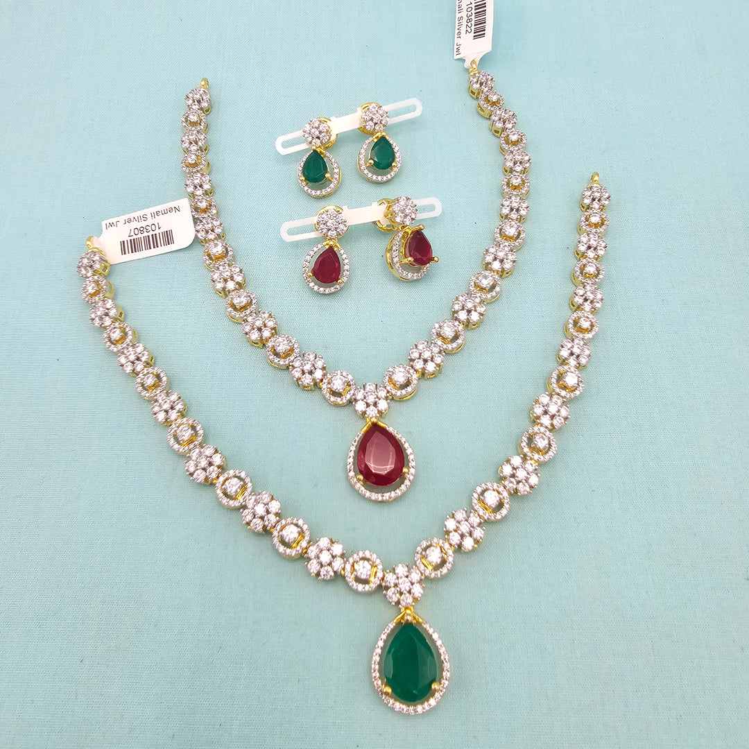 Short CZ necklace set