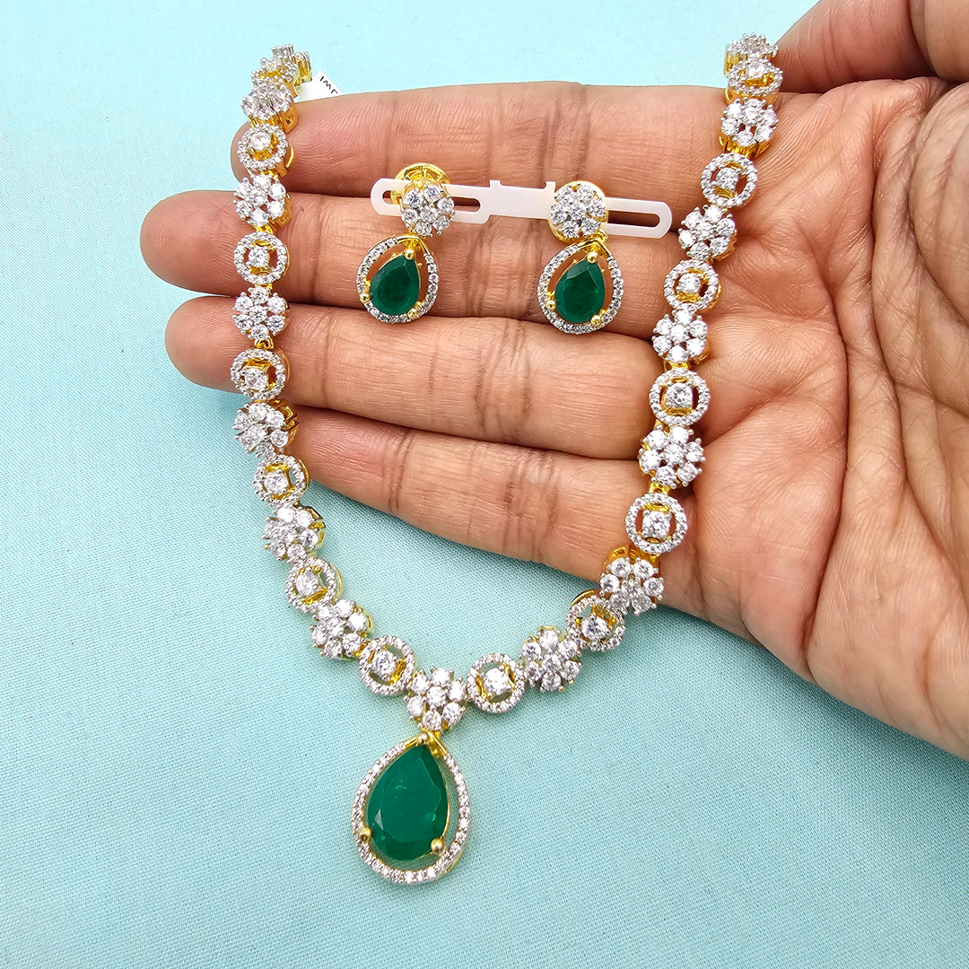 Short CZ necklace set
