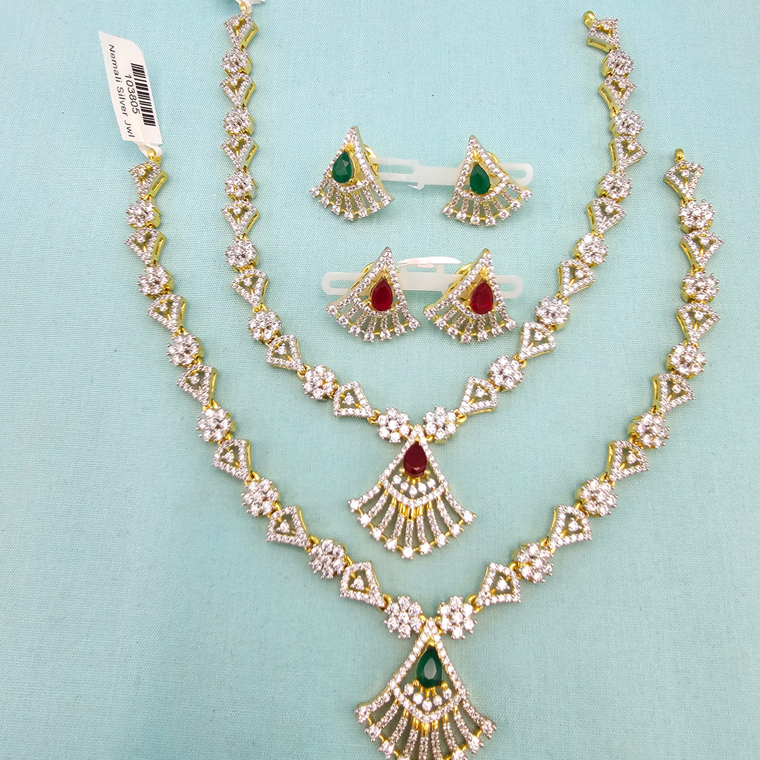 Short CZ necklace set