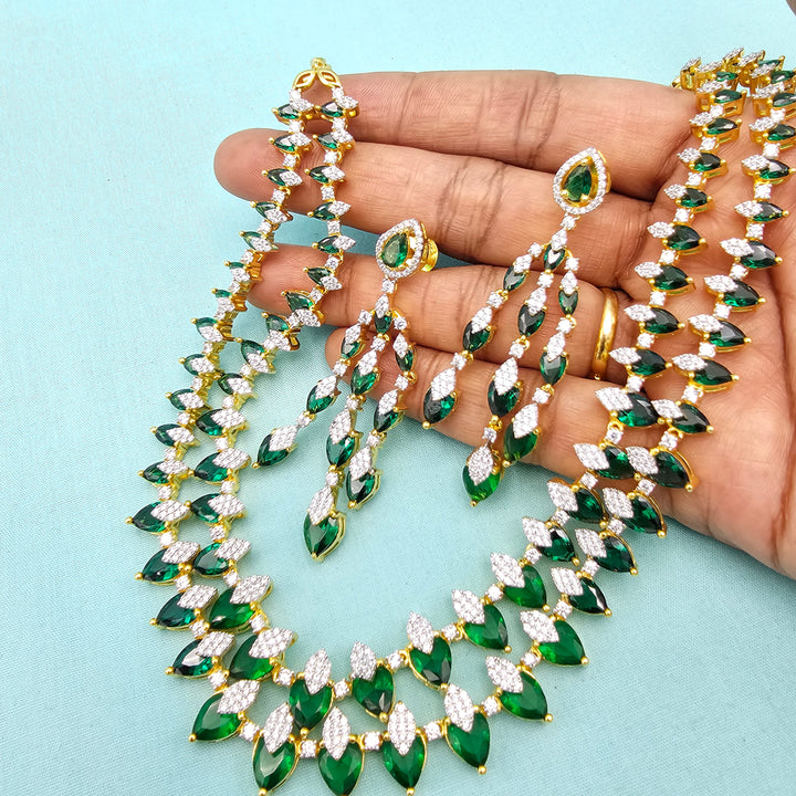 2 Layers Emerald Necklace