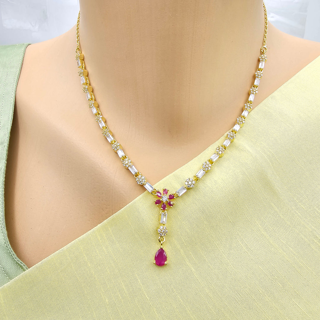 Pink diamond necklace