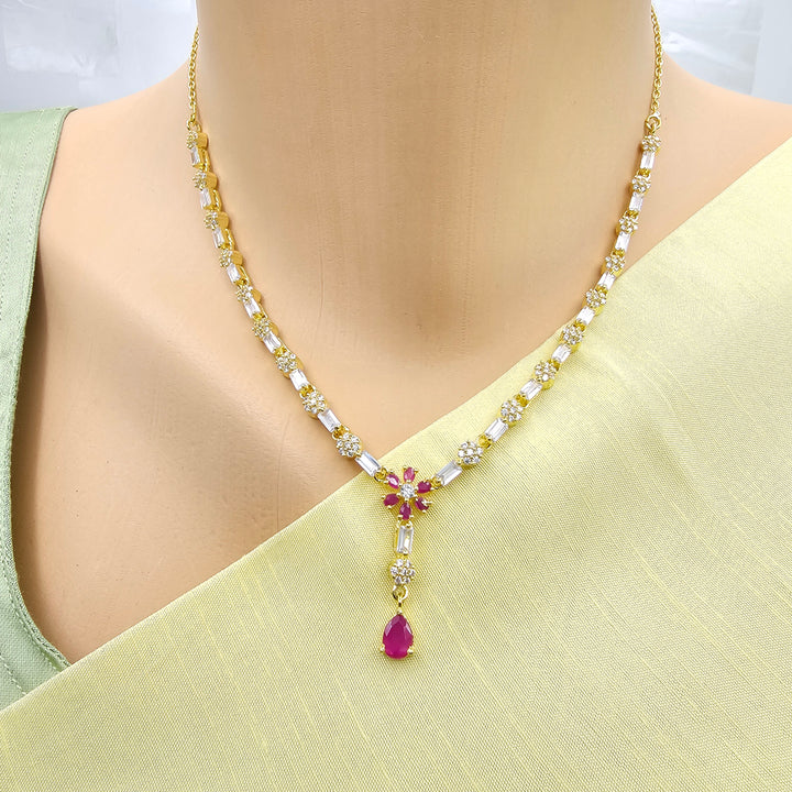 Pink diamond necklace