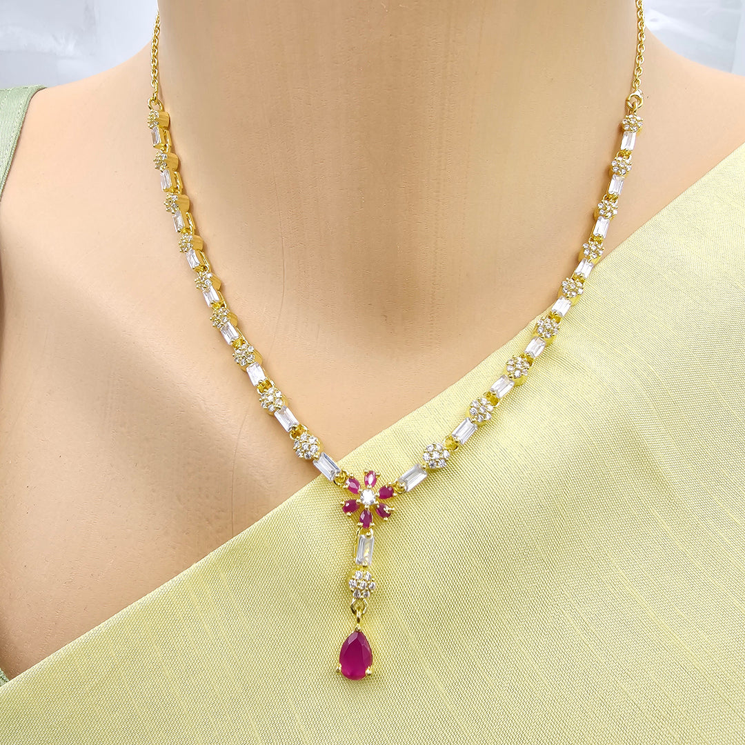 Pink diamond necklace