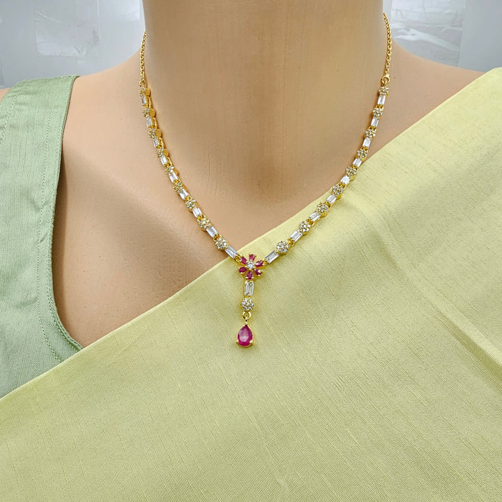 Pink diamond necklace