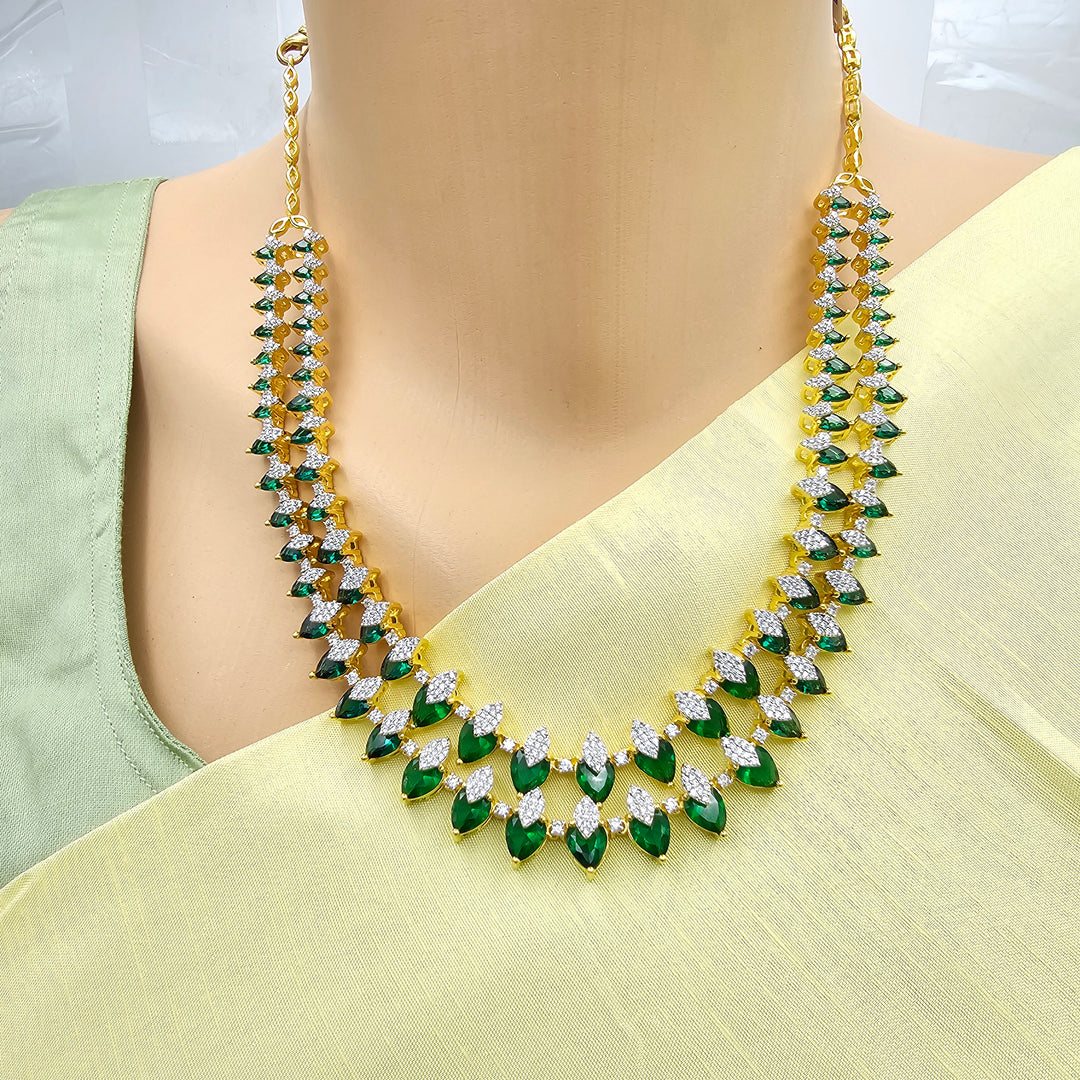 2 Layers Emerald Necklace