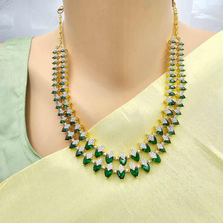 2 Layers Emerald Necklace