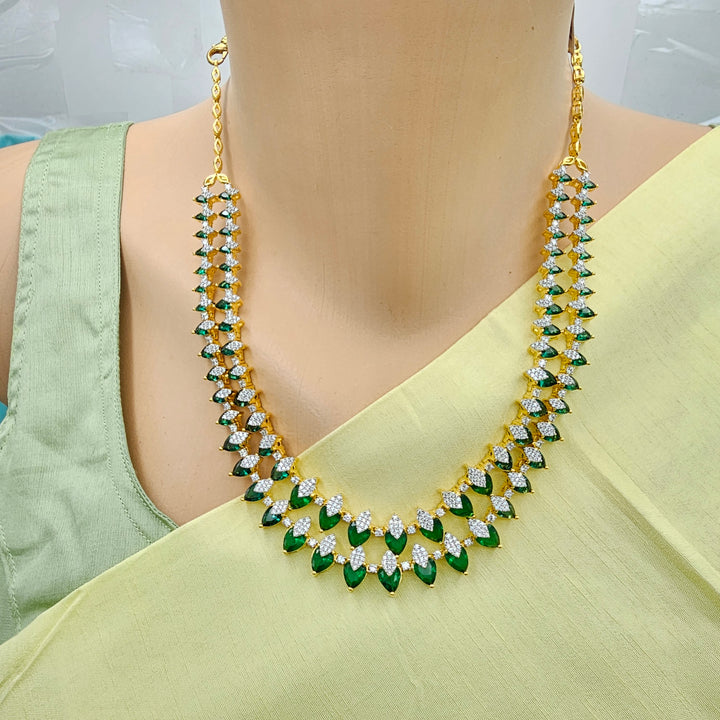 2 Layers Emerald Necklace