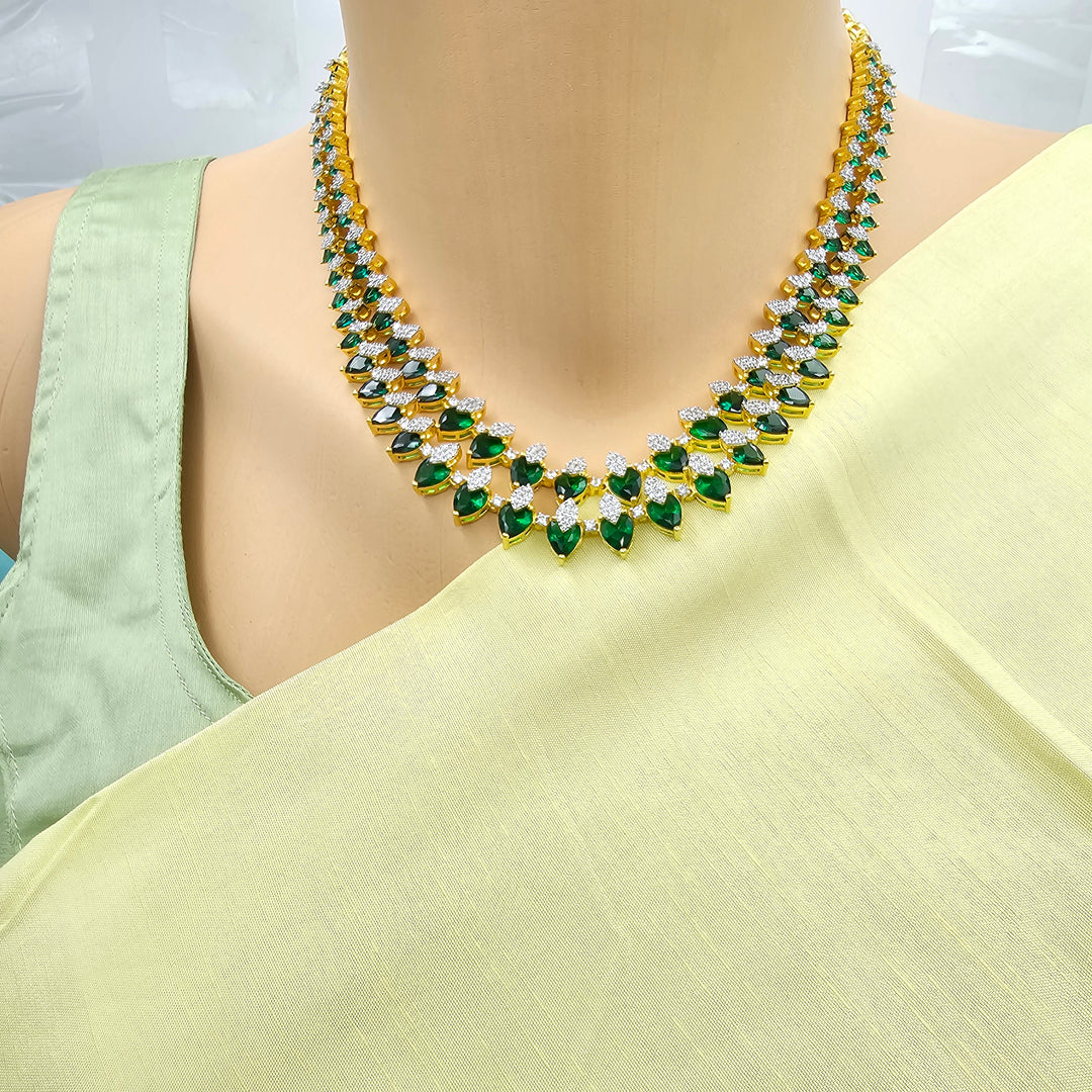 2 Layers Emerald Necklace