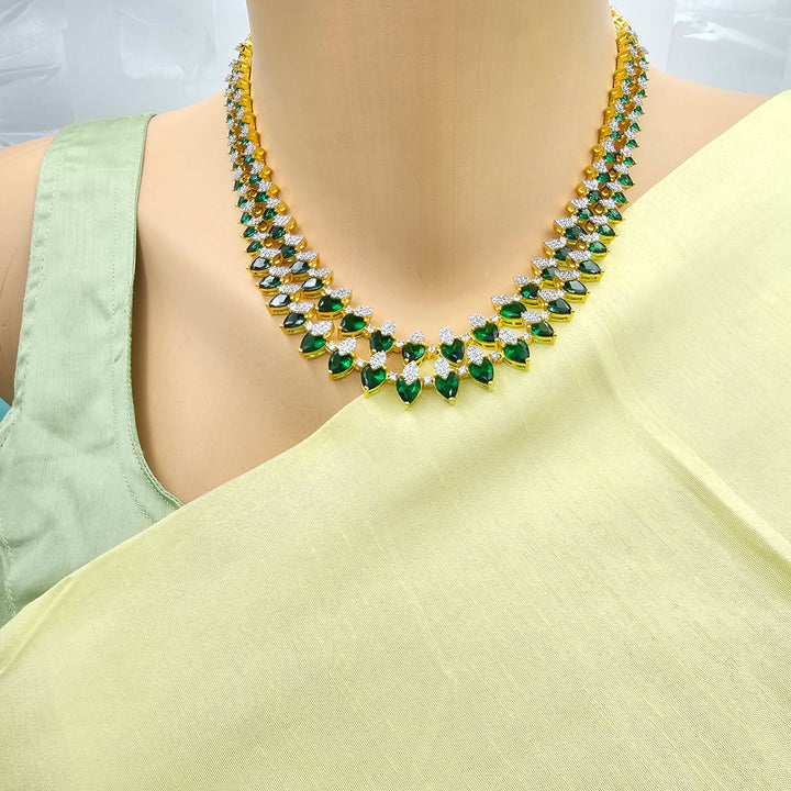 2 Layers Emerald Necklace
