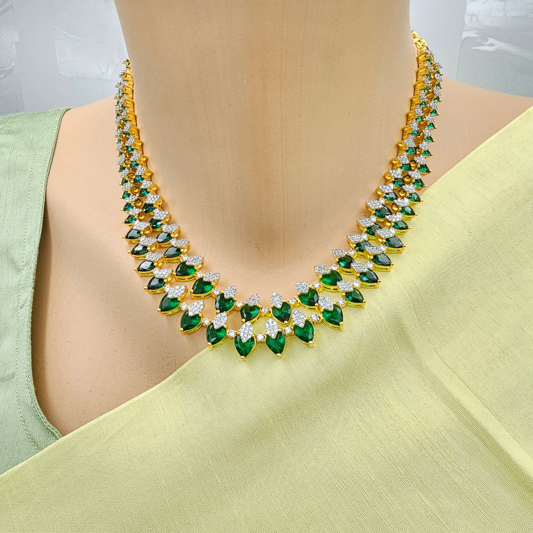 2 Layers Emerald Necklace