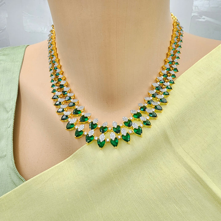 2 Layers Emerald Necklace