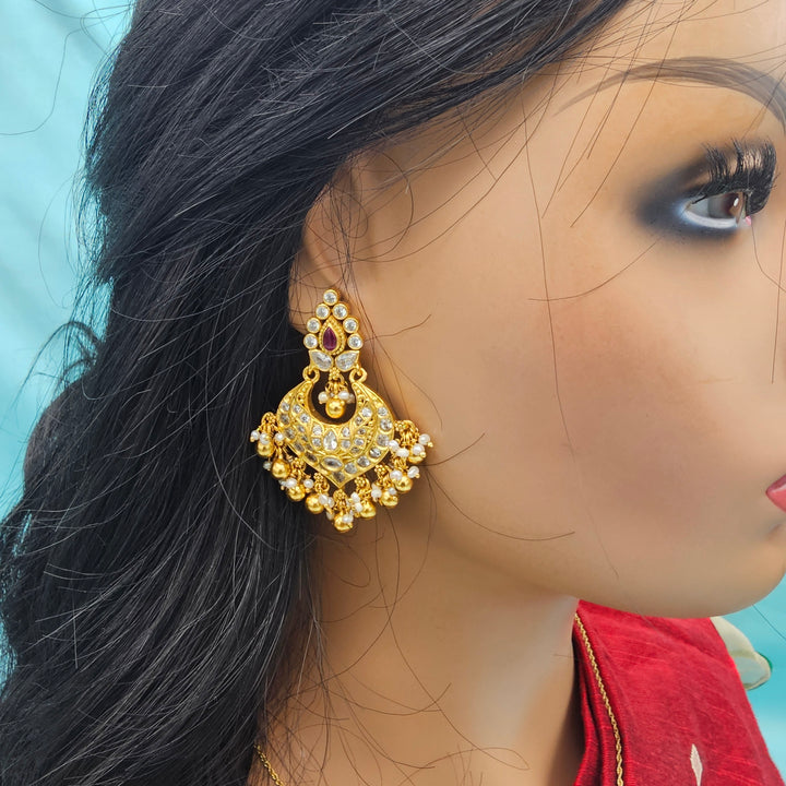 Silver CZ Chandbali
