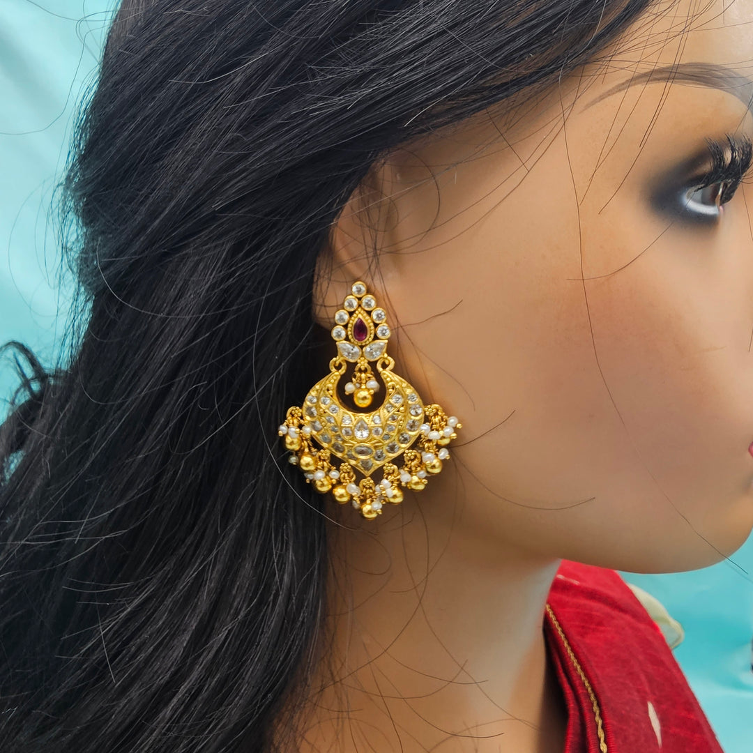 Silver CZ Chandbali
