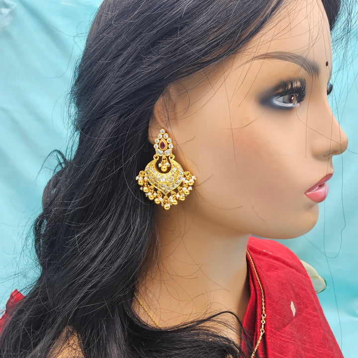 Silver CZ Chandbali
