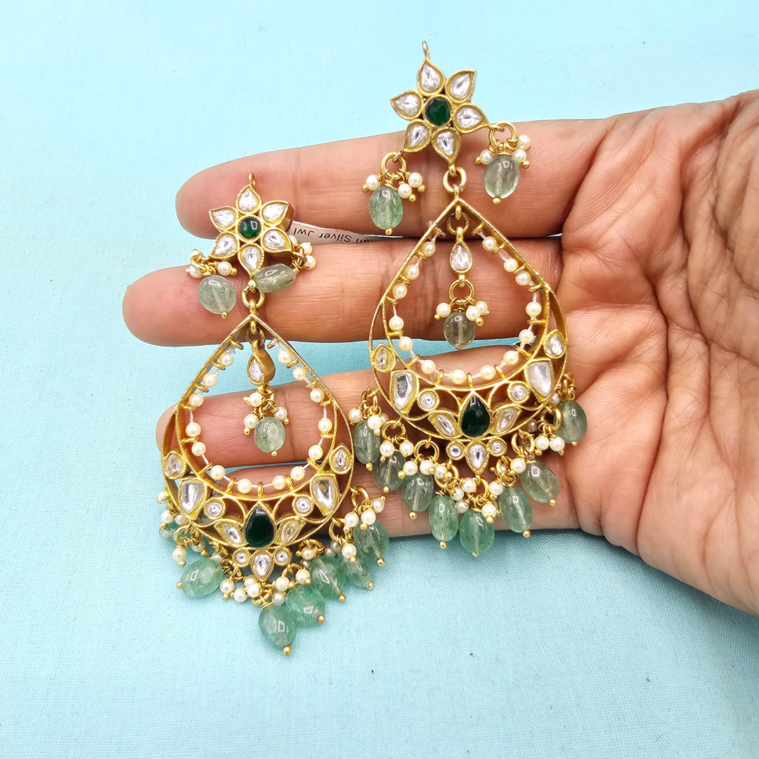 Green Silver jhumka