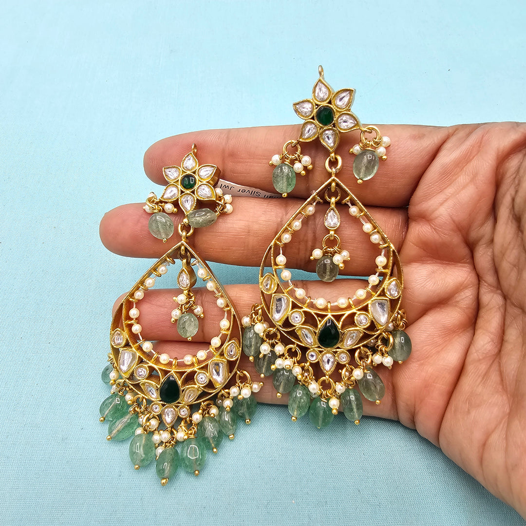 Green Silver jhumka