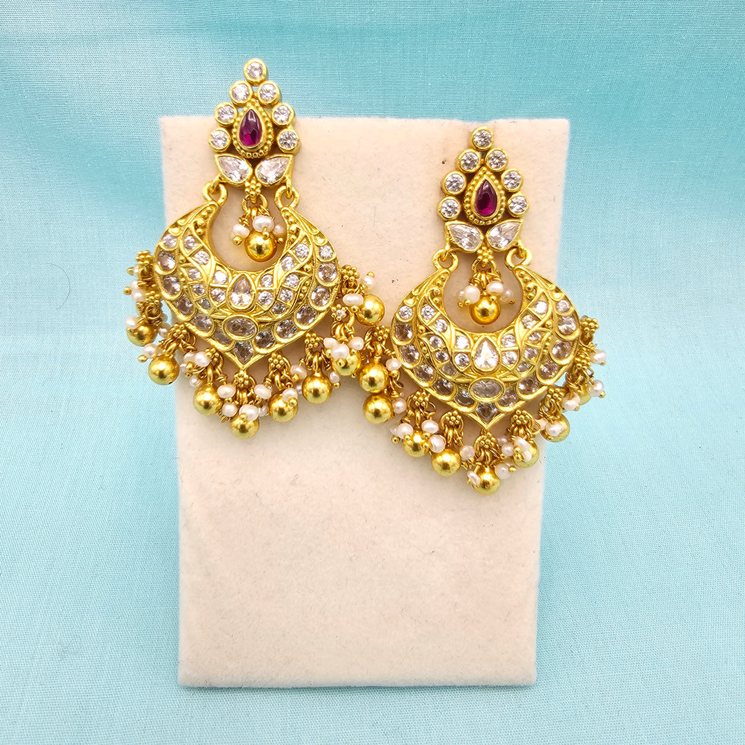Silver CZ Chandbali