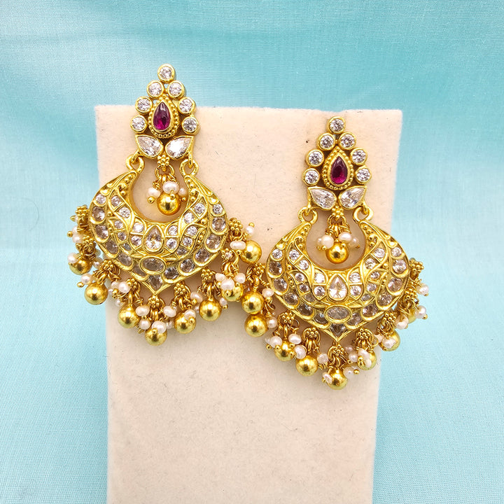 Silver CZ Chandbali