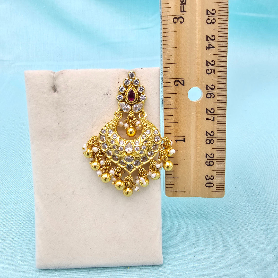 Silver CZ Chandbali