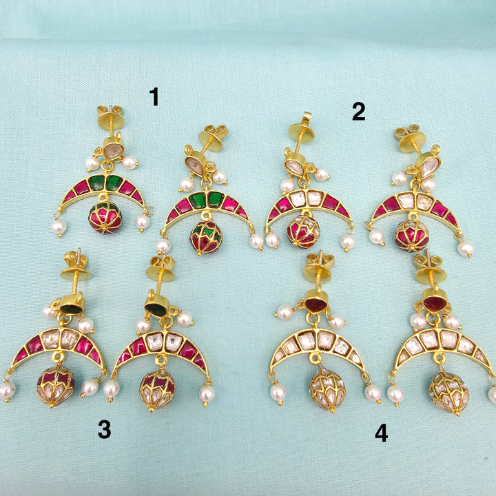 Silver Kundan earrings