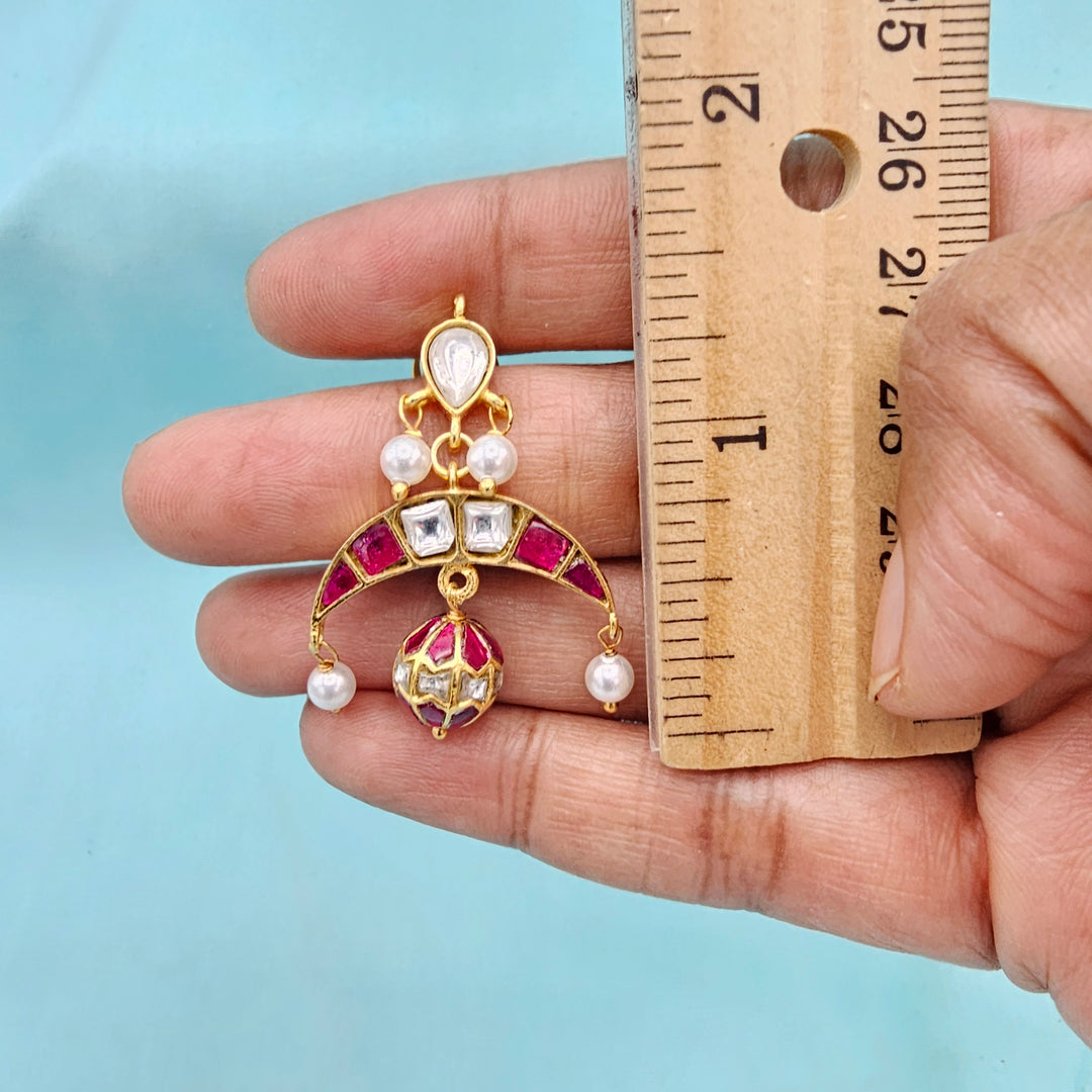 Silver Kundan earrings