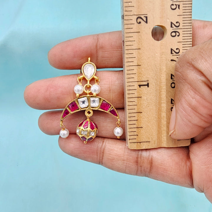 Silver Kundan earrings