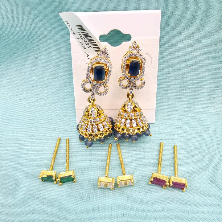 Diamond Tanzanite Jhumka