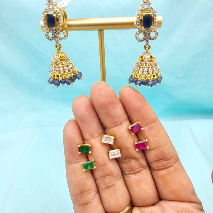 Diamond Tanzanite Jhumka