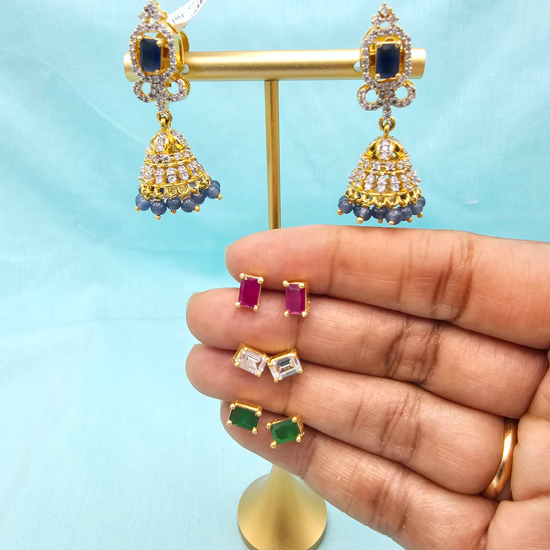 Diamond Tanzanite Jhumka